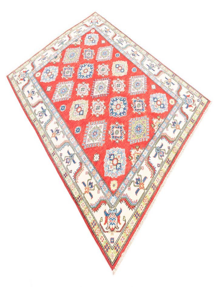 Detail image of  5' x 6' 6  Hand Knotted Kazak Rug