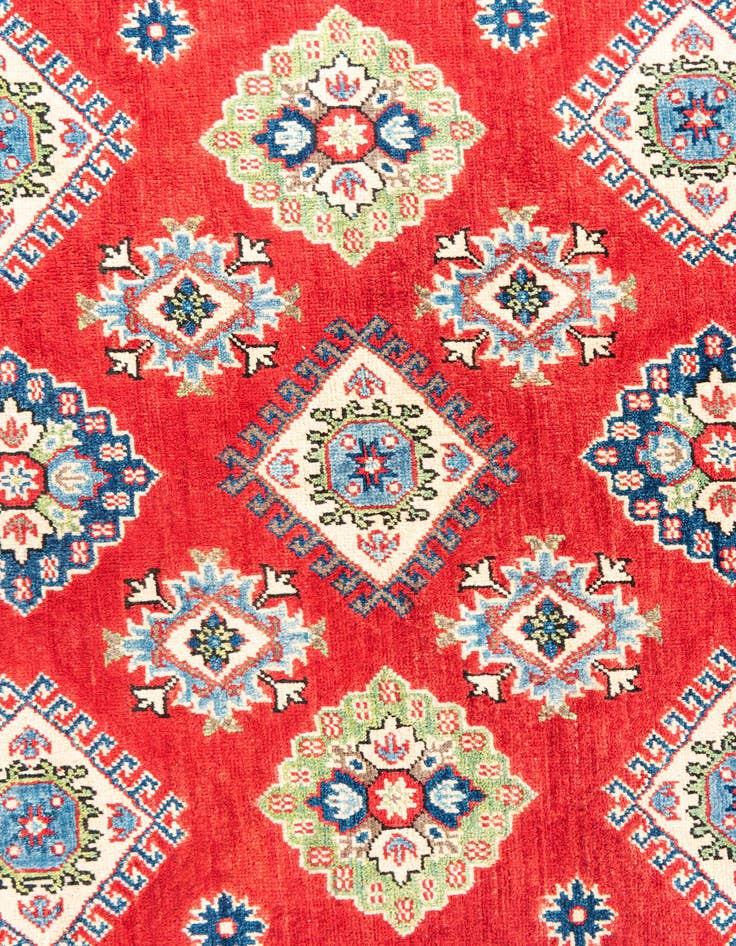 Detail image of  5' x 6' 6  Hand Knotted Kazak Rug