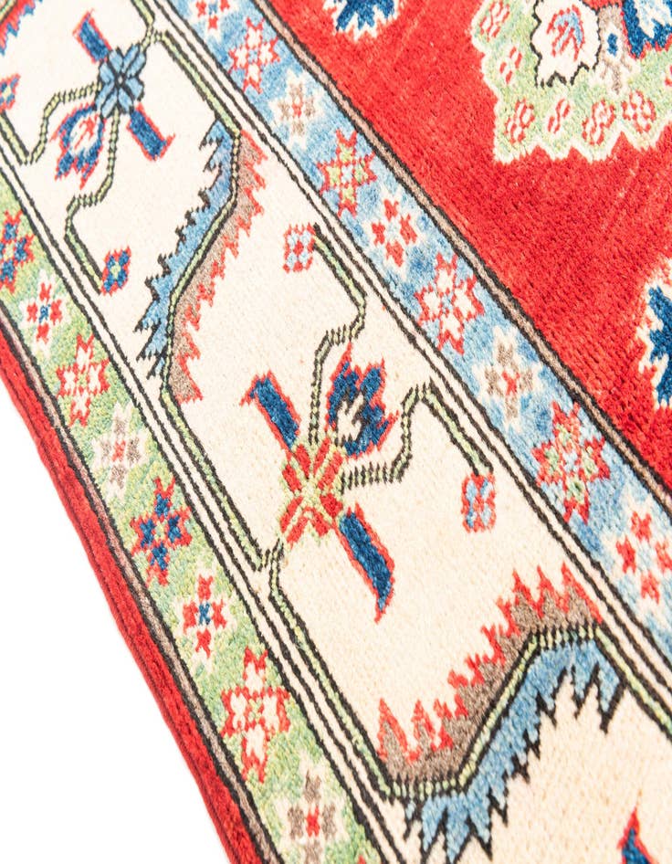 Detail image of  5' x 6' 6  Hand Knotted Kazak Rug