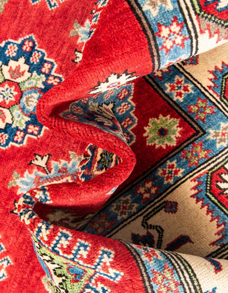 Detail image of  5' x 6' 6  Hand Knotted Kazak Rug