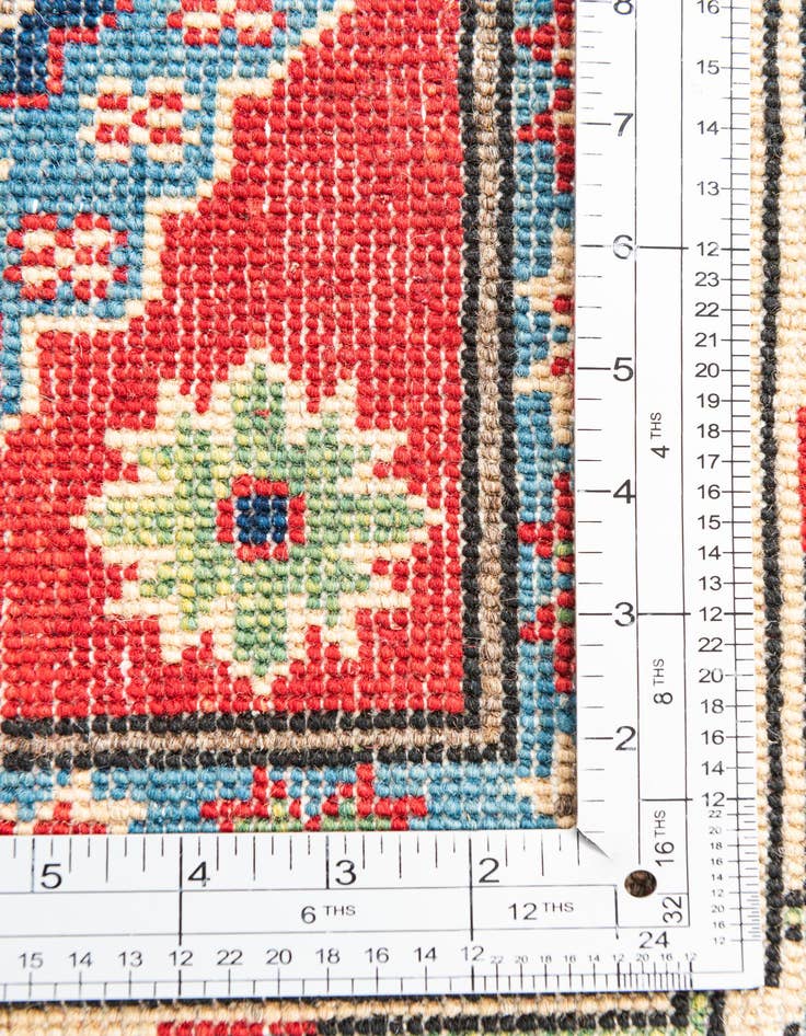 Detail image of  5' x 6' 6  Hand Knotted Kazak Rug