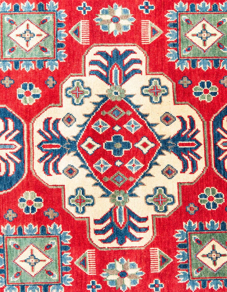 Detail image of  5' x 6' 8  Hand Knotted Kazak Rug