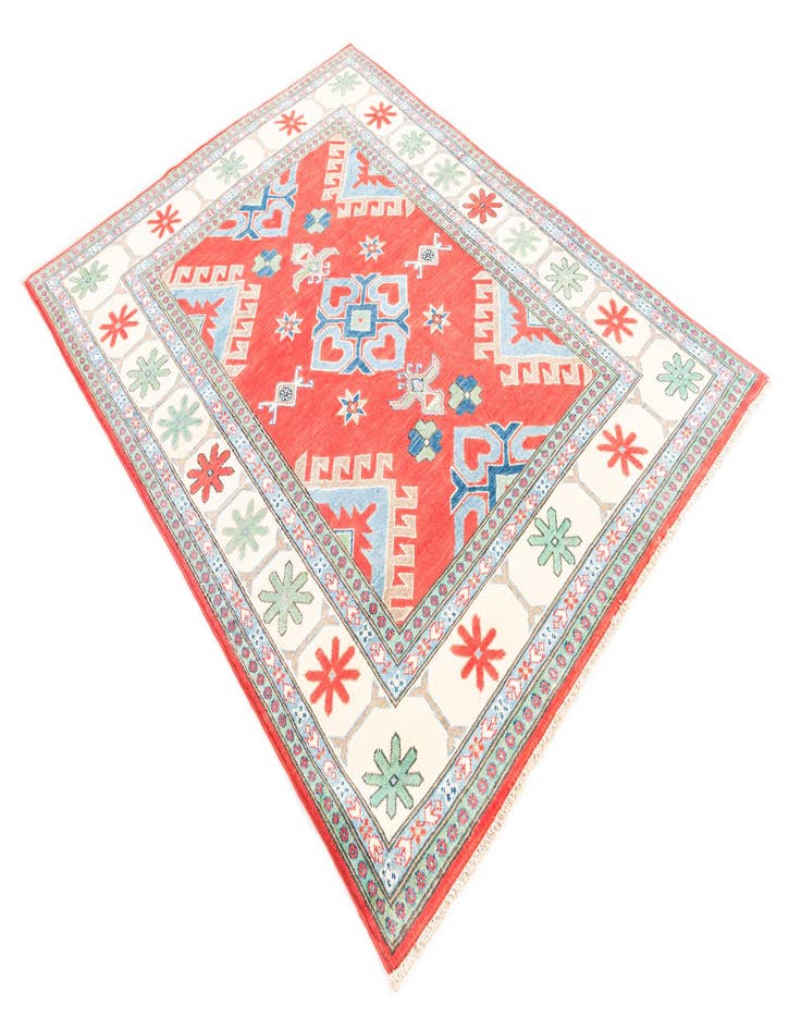 Detail image of  4' 9 x 6' 7  Hand Knotted Kazak Rug