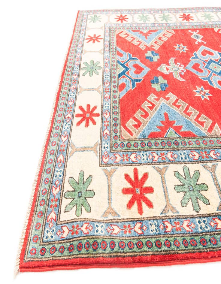 Detail image of  4' 9 x 6' 7  Hand Knotted Kazak Rug