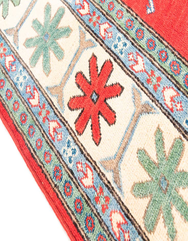 Detail image of  4' 9 x 6' 7  Hand Knotted Kazak Rug