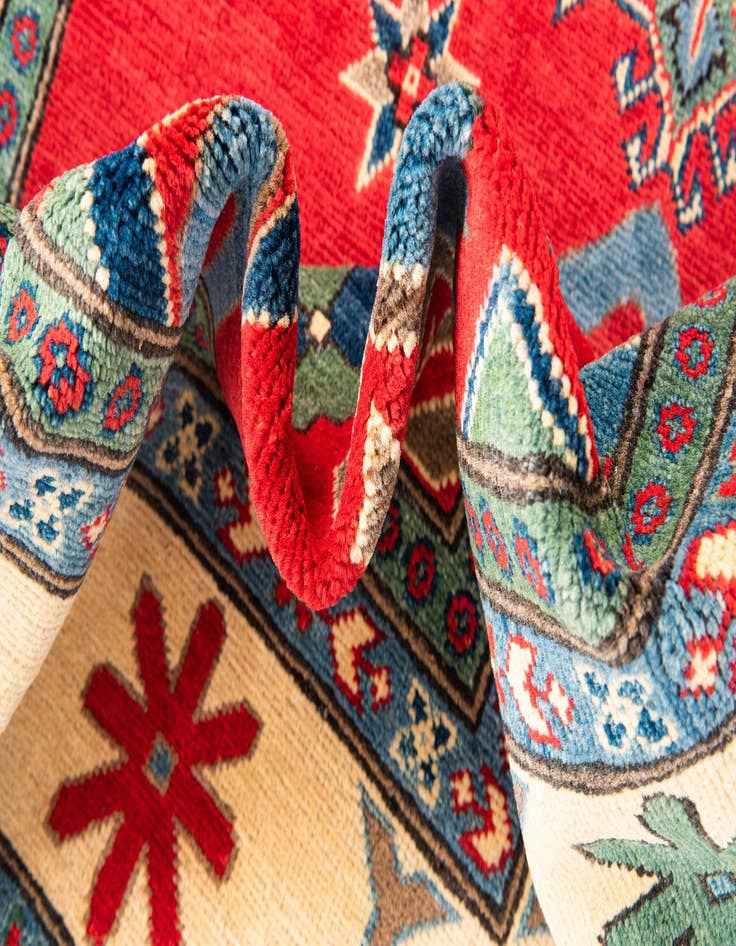 Detail image of  4' 9 x 6' 7  Hand Knotted Kazak Rug