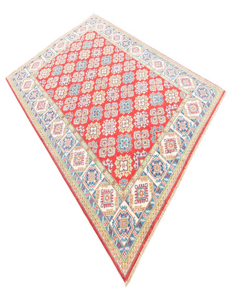 Detail image of  6' x 8' 7  Hand Knotted Kazak Rug