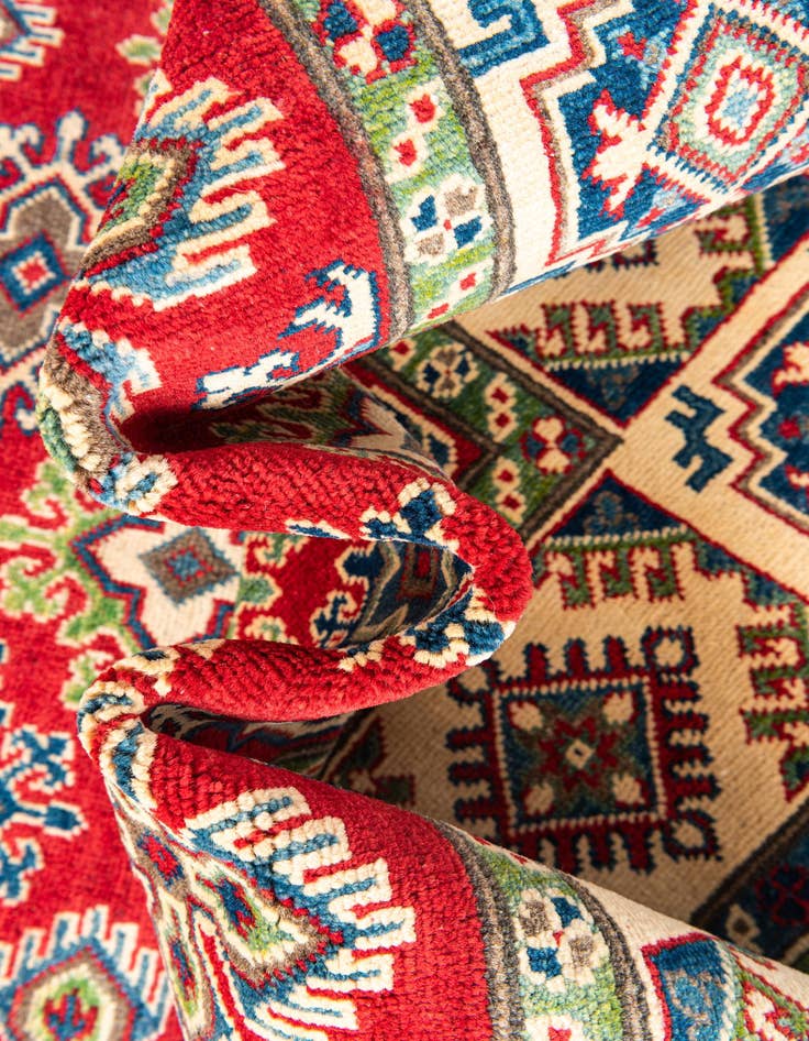 Detail image of  6' x 8' 7  Hand Knotted Kazak Rug