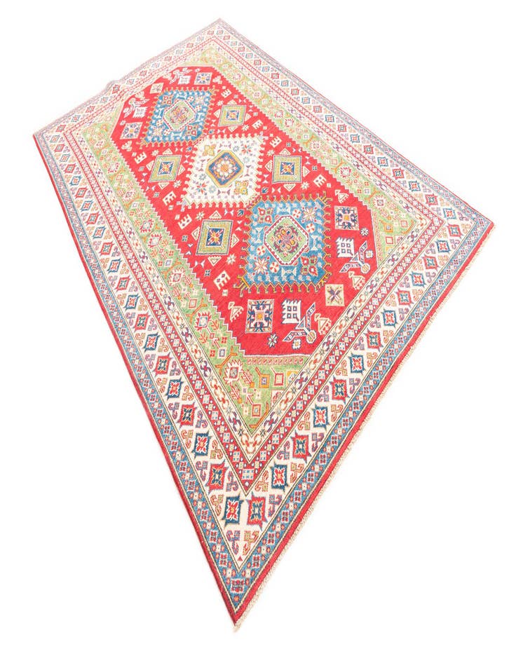 Detail image of  6' x 9'  Hand Knotted Kazak Rug