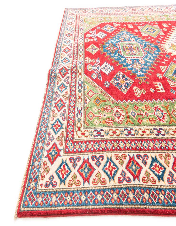 Detail image of  6' x 9'  Hand Knotted Kazak Rug