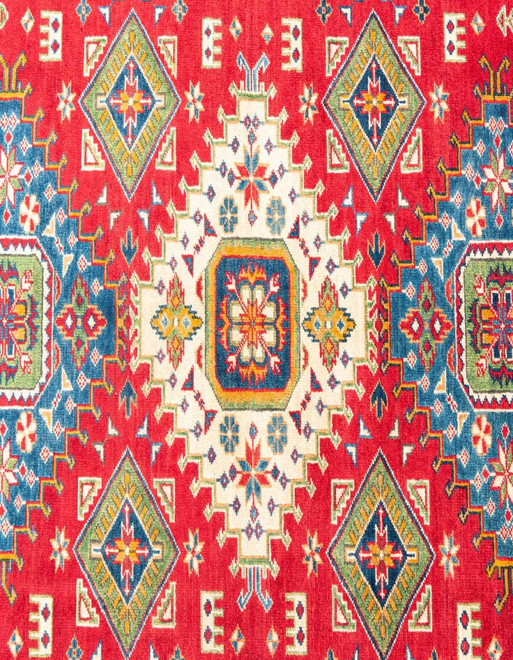 Detail image of  6' x 9'  Hand Knotted Kazak Rug