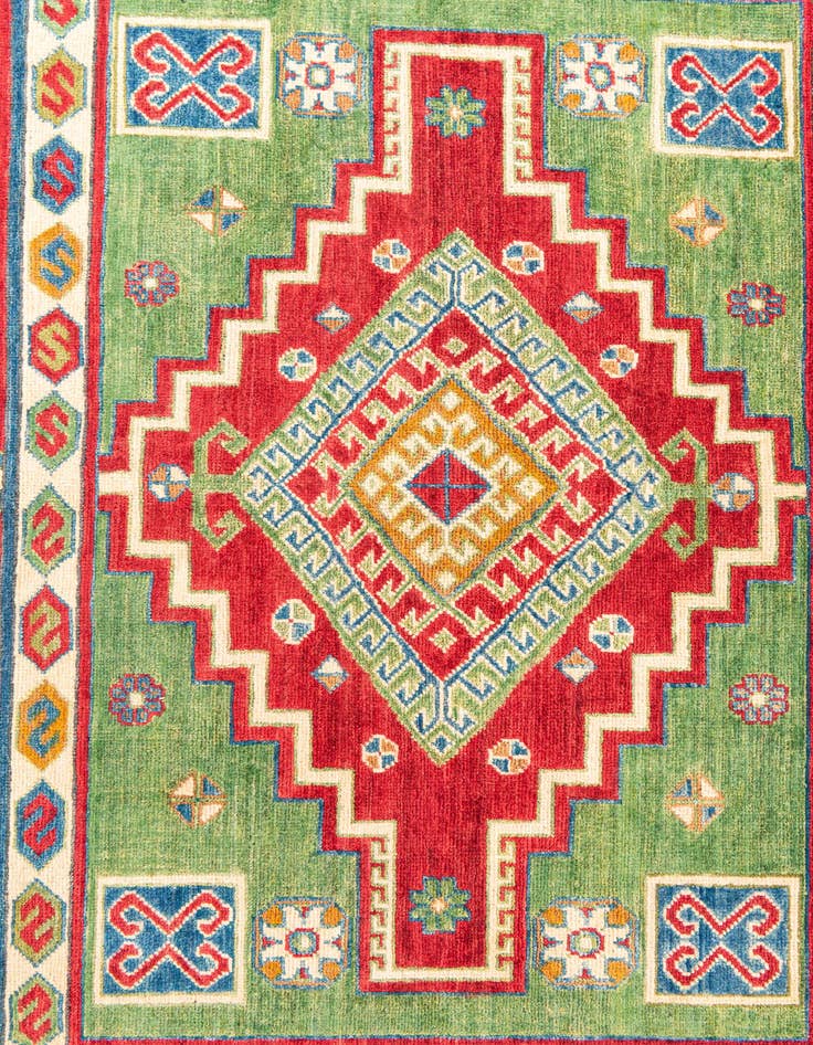 Detail image of  6' 2 x 9' 6  Hand Knotted Kazak Rug