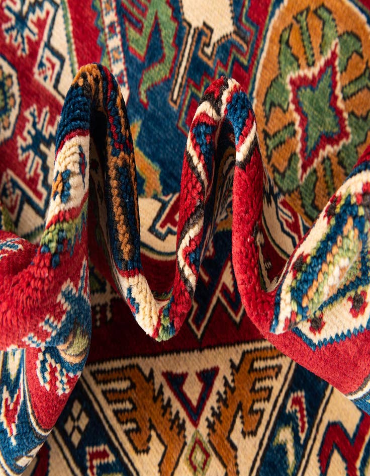 Detail image of  5' 10 x 9' 5  Hand Knotted Kazak Rug
