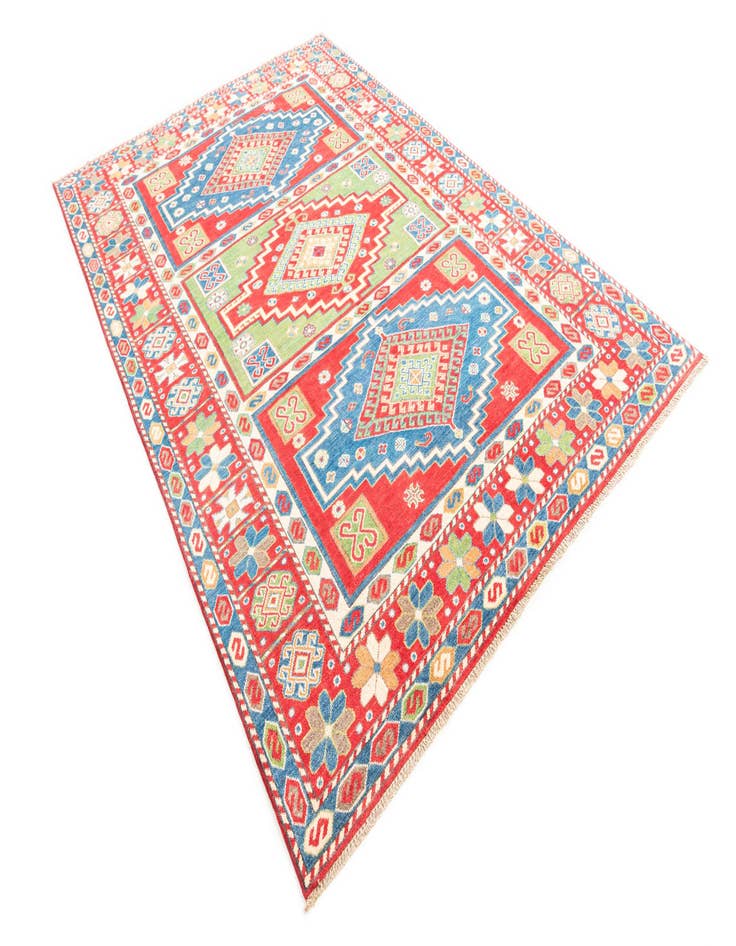 Detail image of  6' x 9'  Hand Knotted Kazak Rug