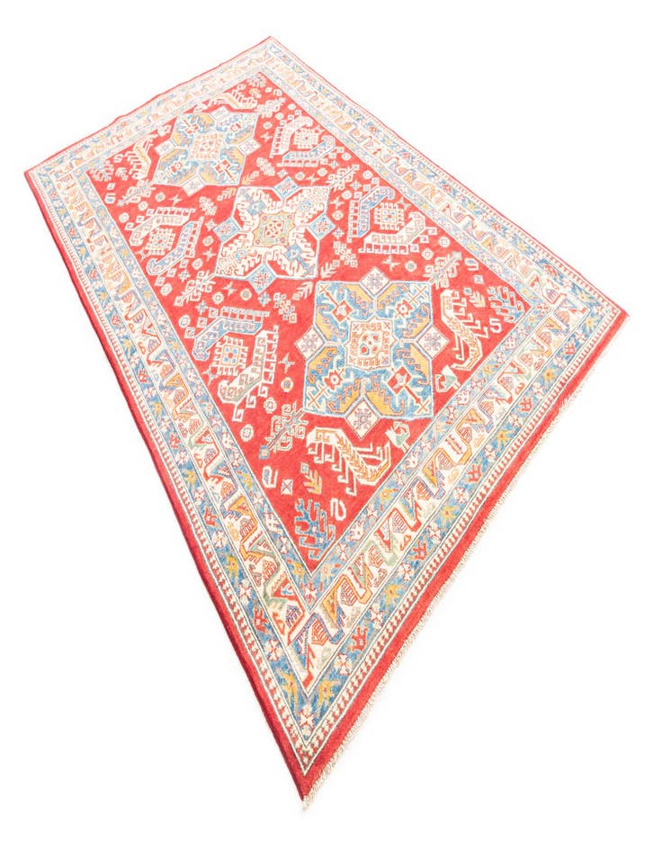 Detail image of  6' x 9' 4  Hand Knotted Kazak Rug