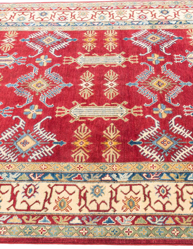 Detail image of  6' x 8' 10  Hand Knotted Kazak Rug