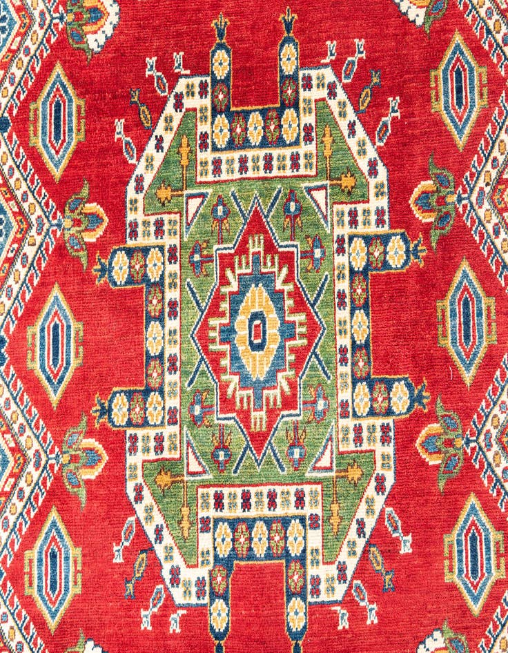 Detail image of  6' 7 x 9'  Hand Knotted Kazak Rug