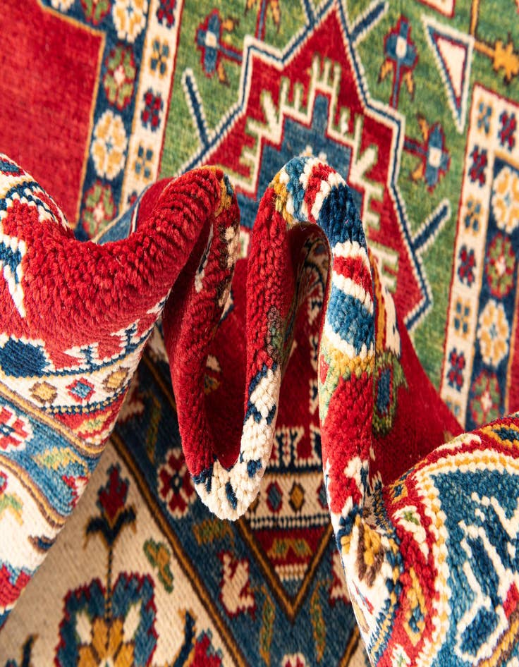 Detail image of  6' 7 x 9'  Hand Knotted Kazak Rug