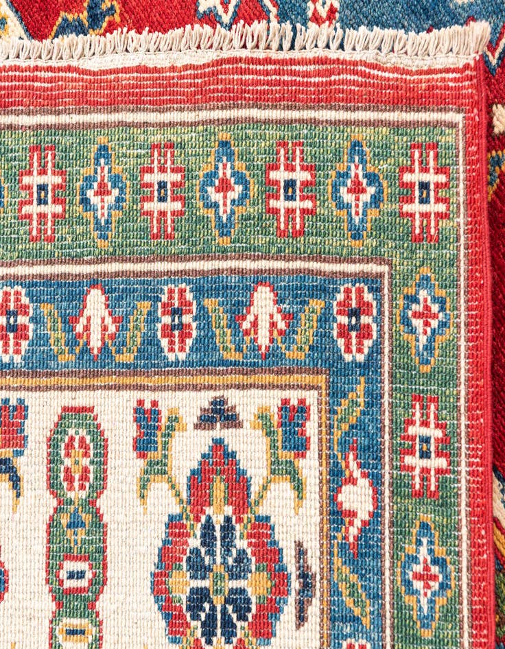 Detail image of  6' 7 x 9'  Hand Knotted Kazak Rug