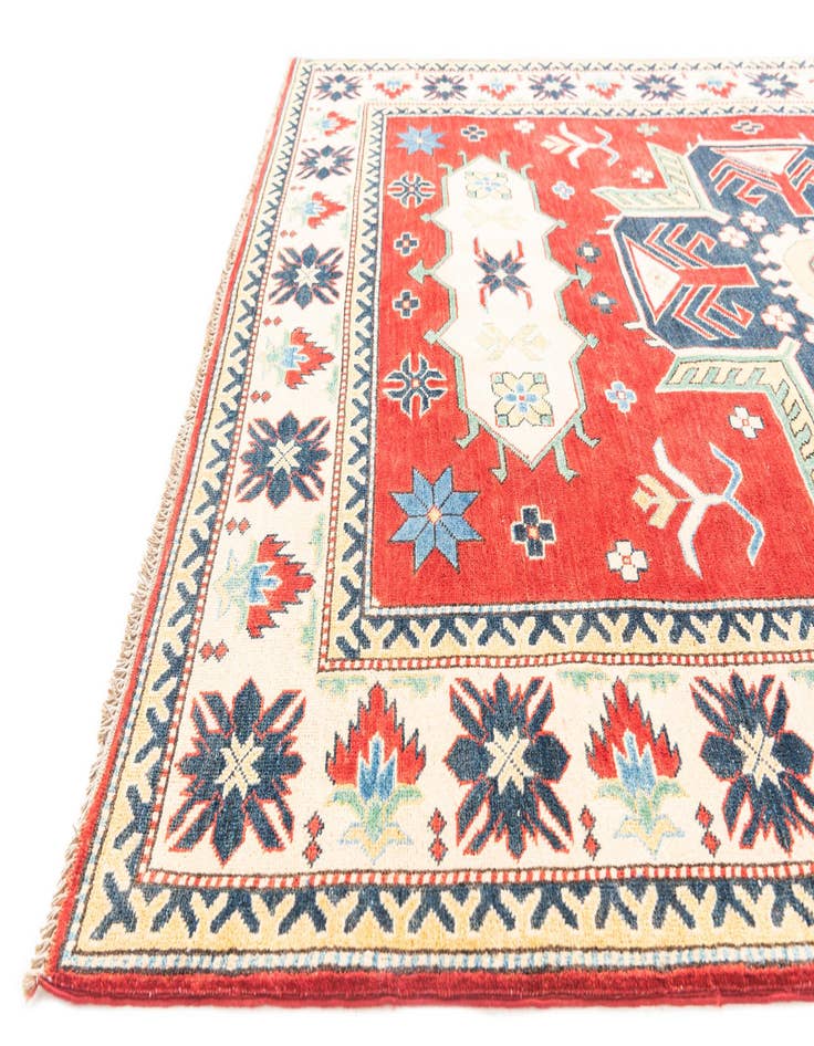 Detail image of  6' x 8' 7  Hand Knotted Kazak Rug