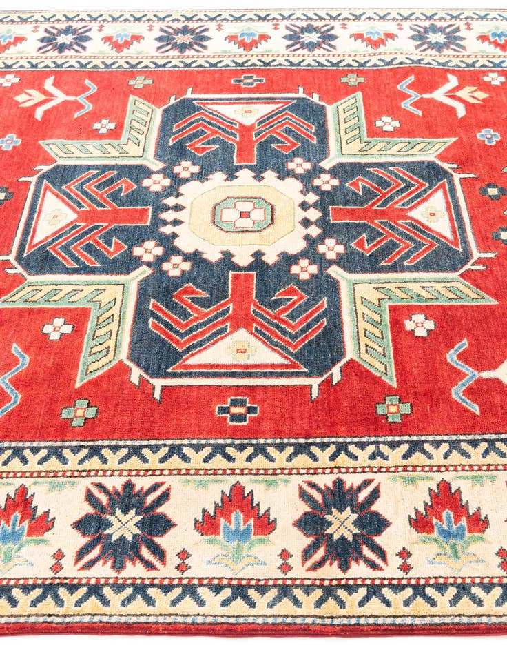 Detail image of  6' x 8' 7  Hand Knotted Kazak Rug