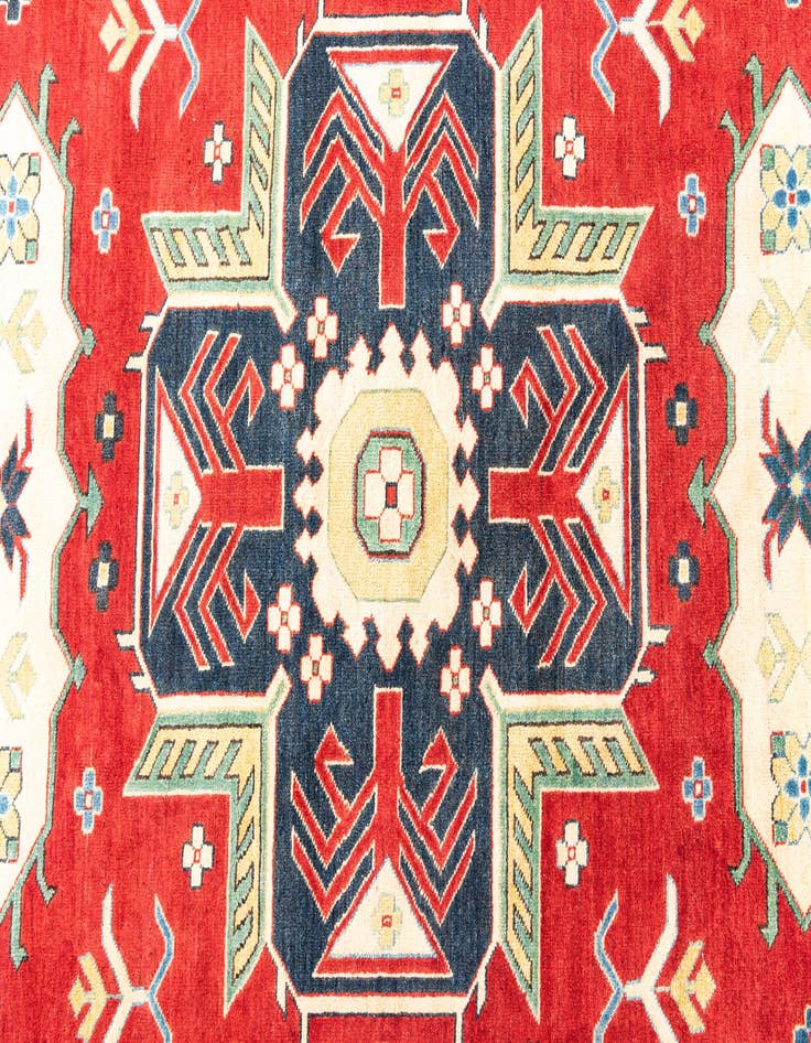 Detail image of  6' x 8' 7  Hand Knotted Kazak Rug