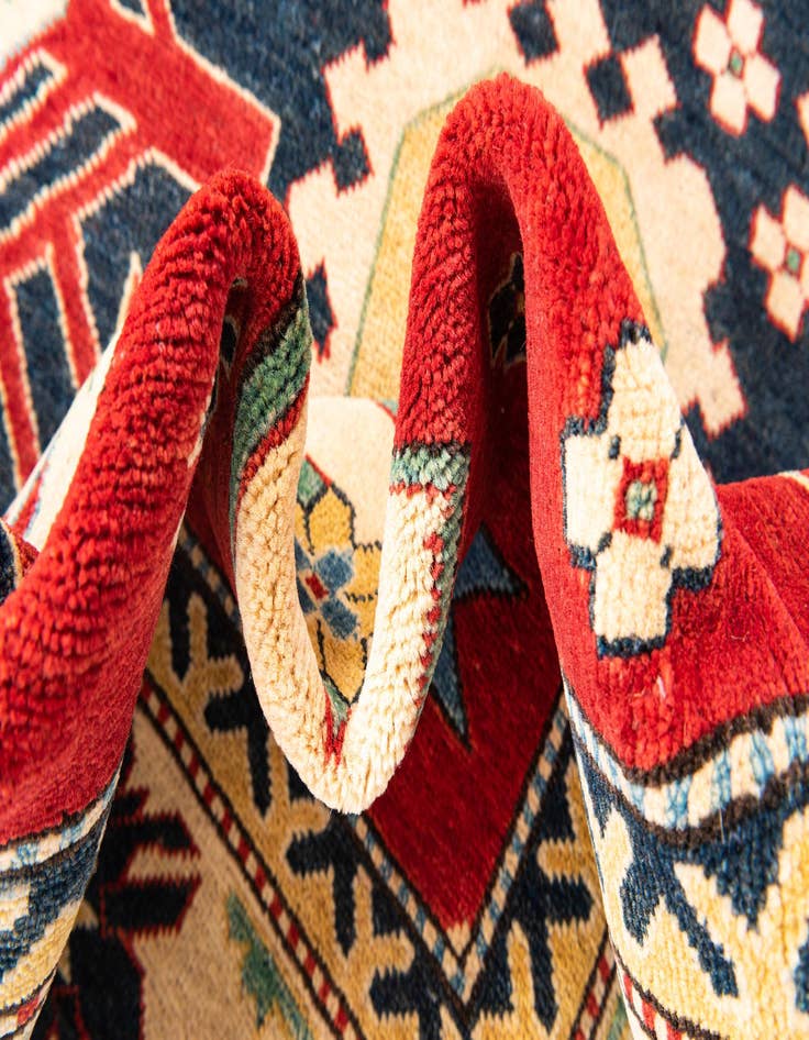 Detail image of  6' x 8' 7  Hand Knotted Kazak Rug