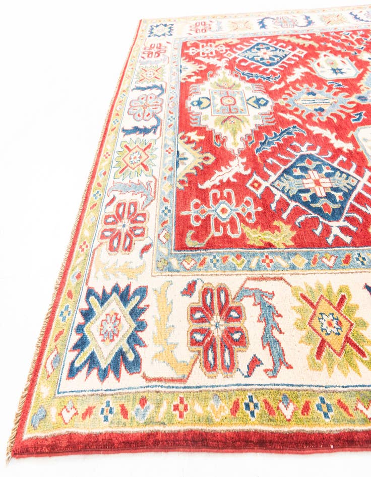 Detail image of  6' x 9' 5  Hand Knotted Kazak Rug