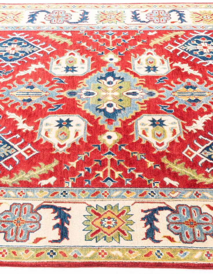 Detail image of  6' x 9' 5  Hand Knotted Kazak Rug