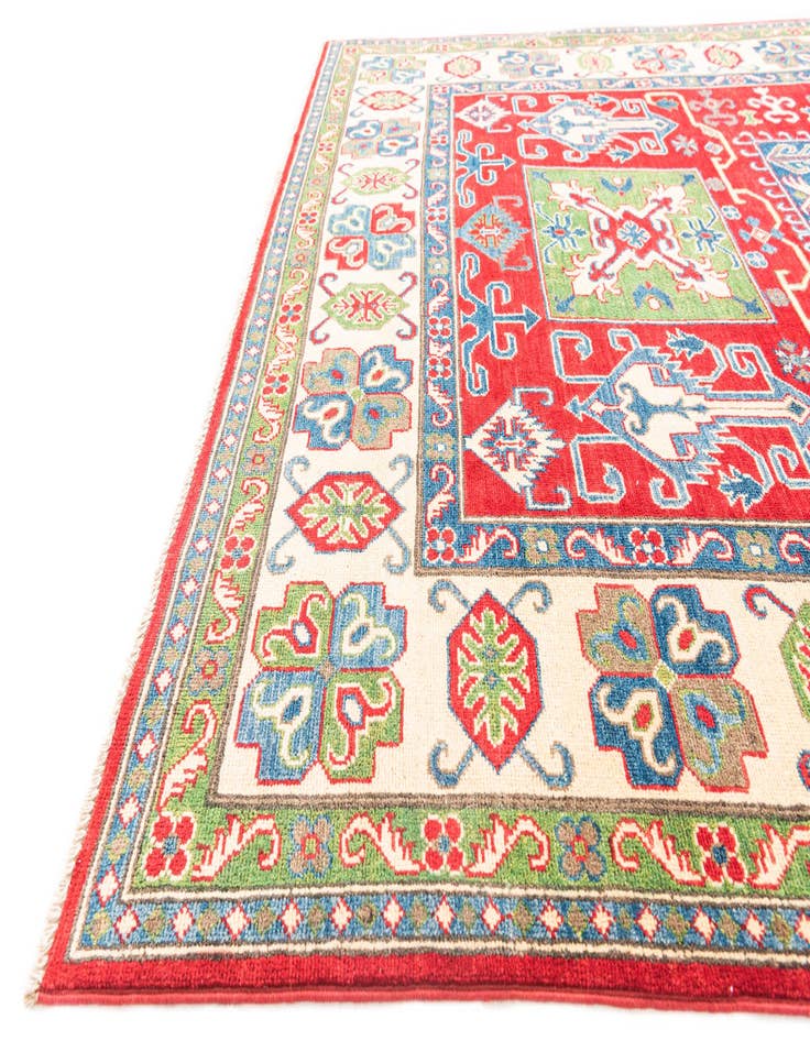 Detail image of  6' x 9'  Hand Knotted Kazak Rug