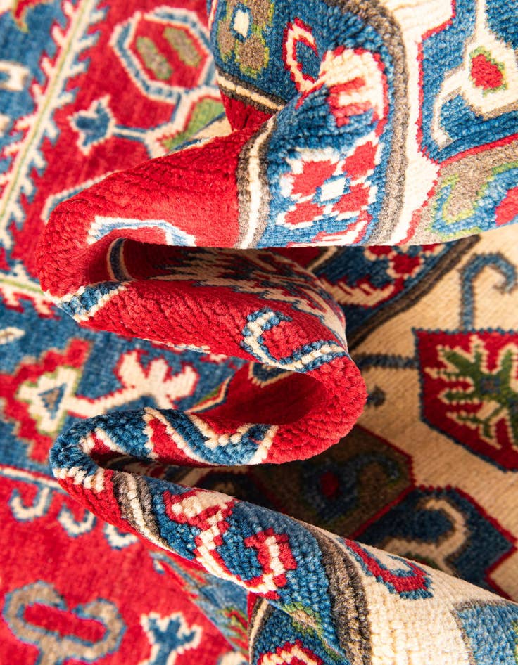 Detail image of  6' x 9'  Hand Knotted Kazak Rug