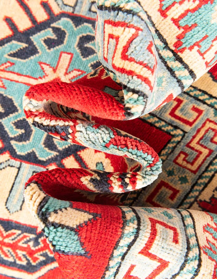 Detail image of  6' 7 x 10'  Hand Knotted Kazak Rug