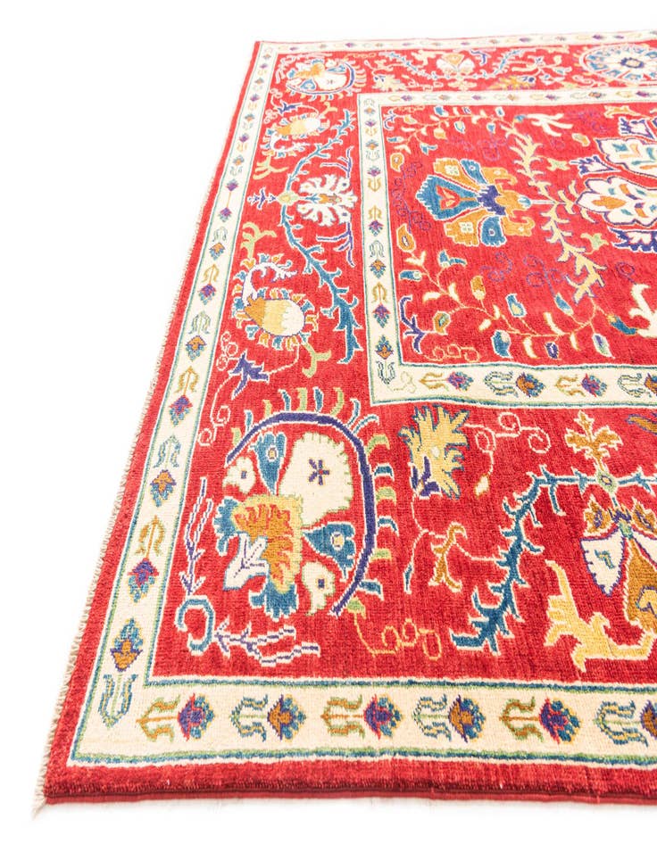 Detail image of  5' 10 x 9' 3  Hand Knotted Kazak Rug