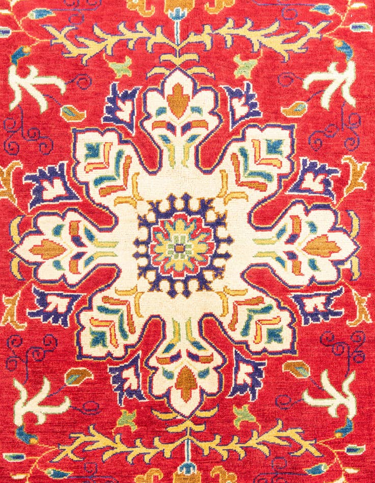 Detail image of  5' 10 x 9' 3  Hand Knotted Kazak Rug