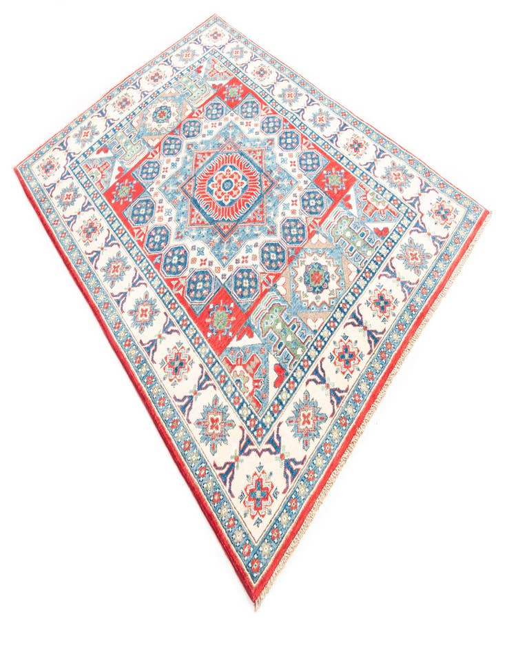 Detail image of  5' x 6' 9  Hand Knotted Kazak Rug