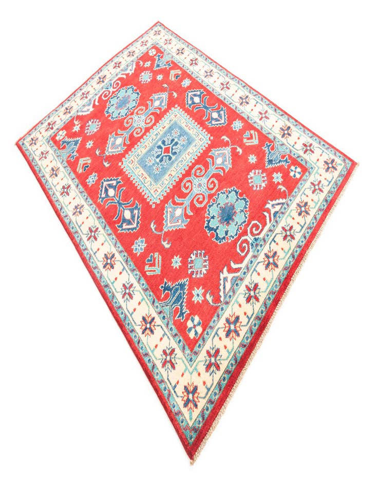 Detail image of  4' 10 x 7'  Hand Knotted Kazak Rug