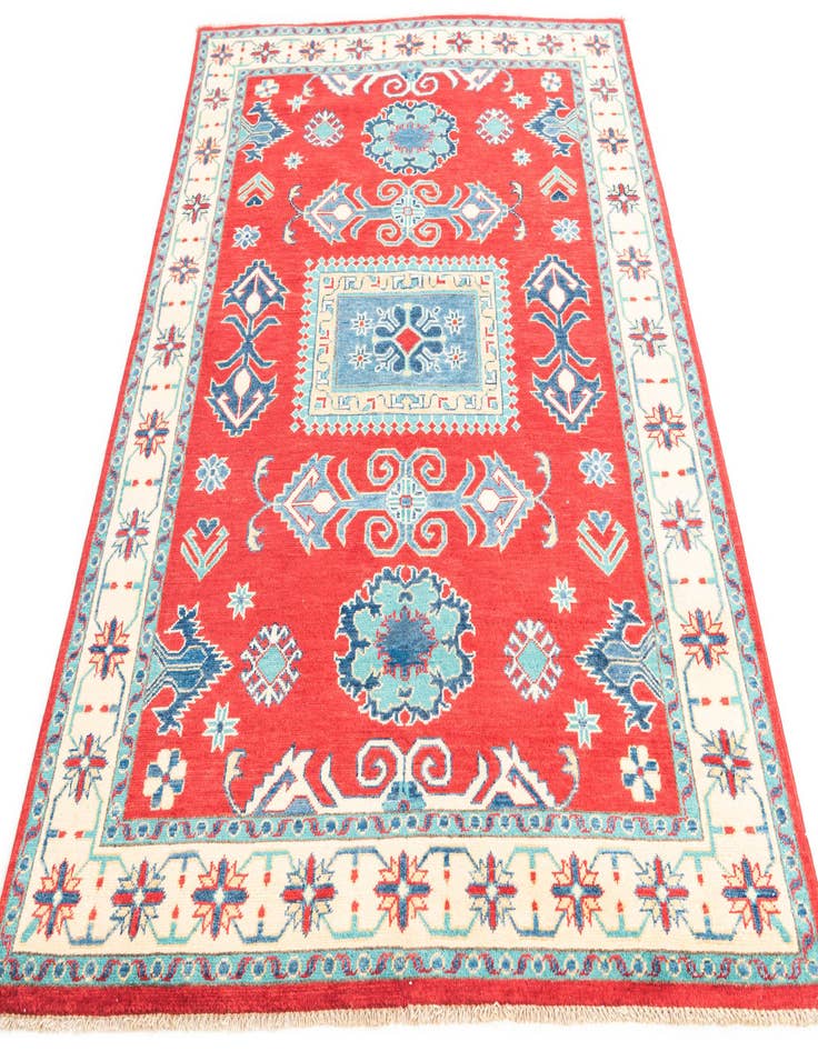 Detail image of  4' 10 x 7'  Hand Knotted Kazak Rug