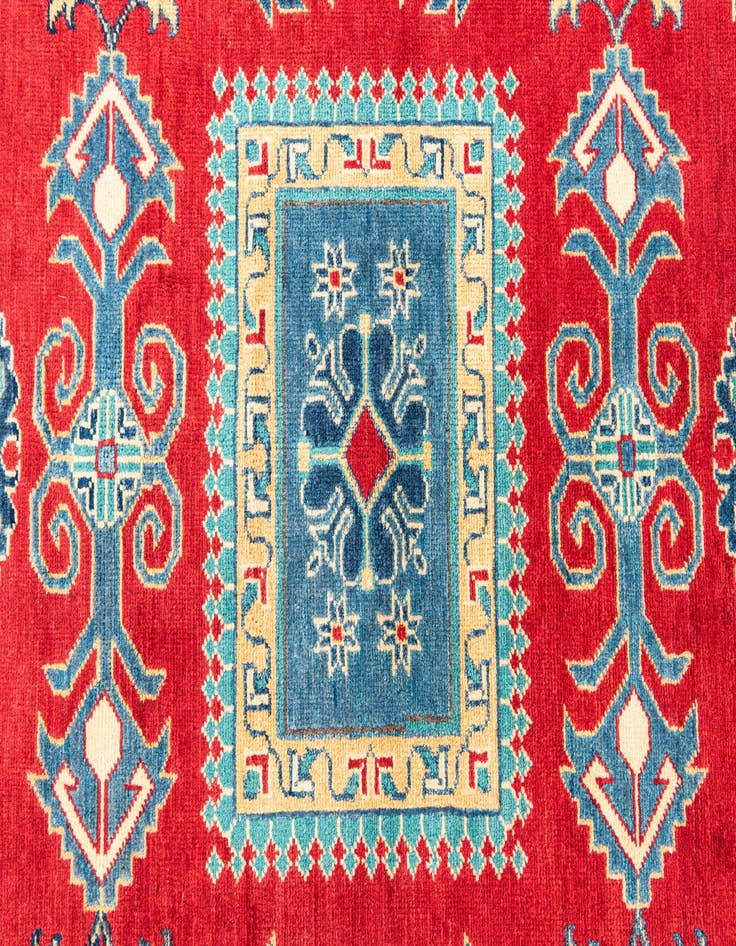 Detail image of  4' 10 x 7'  Hand Knotted Kazak Rug