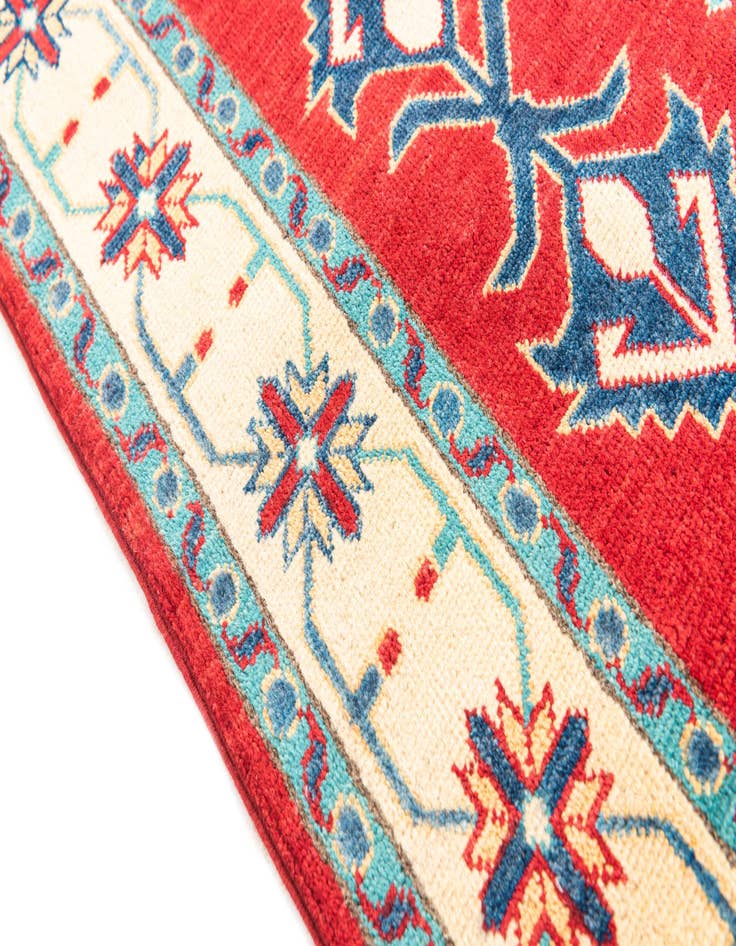 Detail image of  4' 10 x 7'  Hand Knotted Kazak Rug