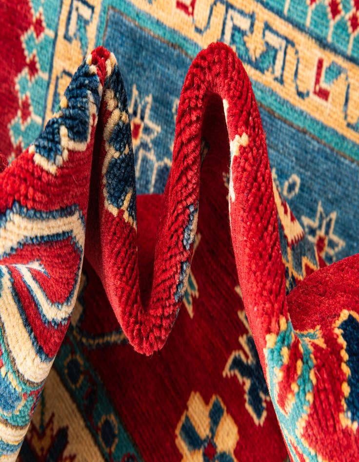 Detail image of  4' 10 x 7'  Hand Knotted Kazak Rug