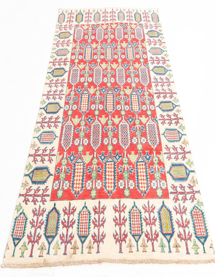 Detail image of  4' 10 x 7' 7  Hand Knotted Kazak Rug