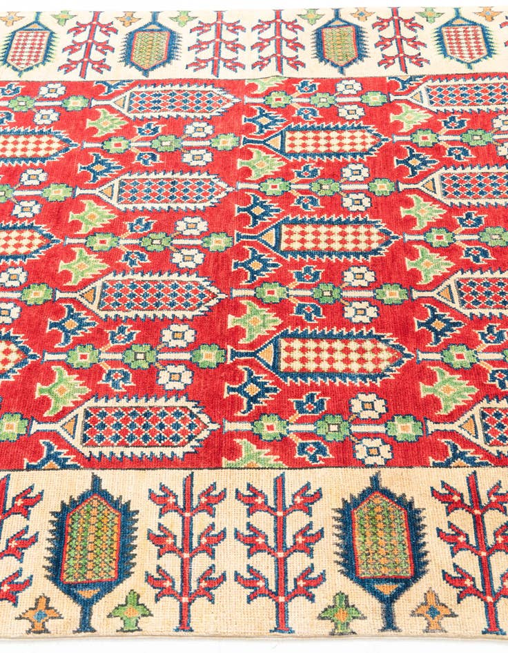 Detail image of  4' 10 x 7' 7  Hand Knotted Kazak Rug