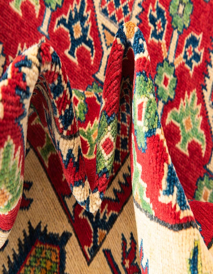 Detail image of  4' 10 x 7' 7  Hand Knotted Kazak Rug