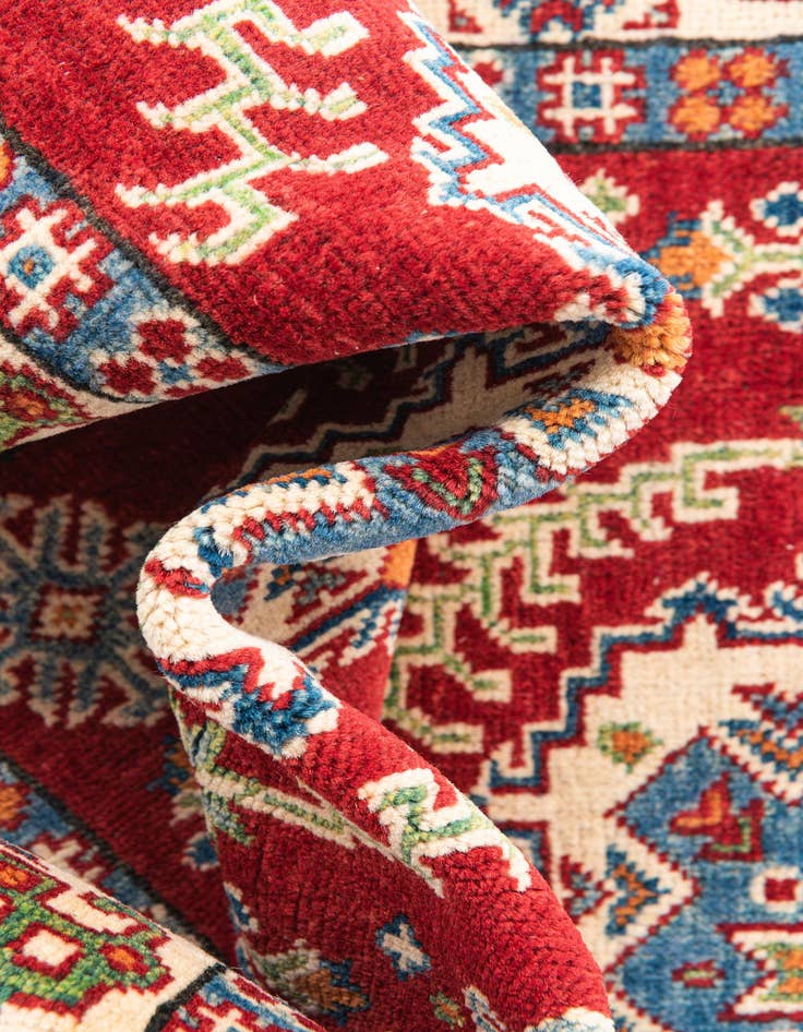 Detail image of  3' 5 x 5'  Hand Knotted Kazak Rug
