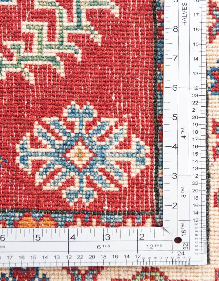 Detail image of  3' 5 x 5'  Hand Knotted Kazak Rug