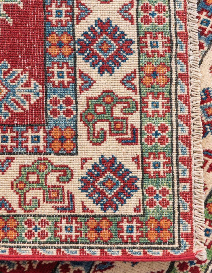 Detail image of  3' 5 x 5'  Hand Knotted Kazak Rug