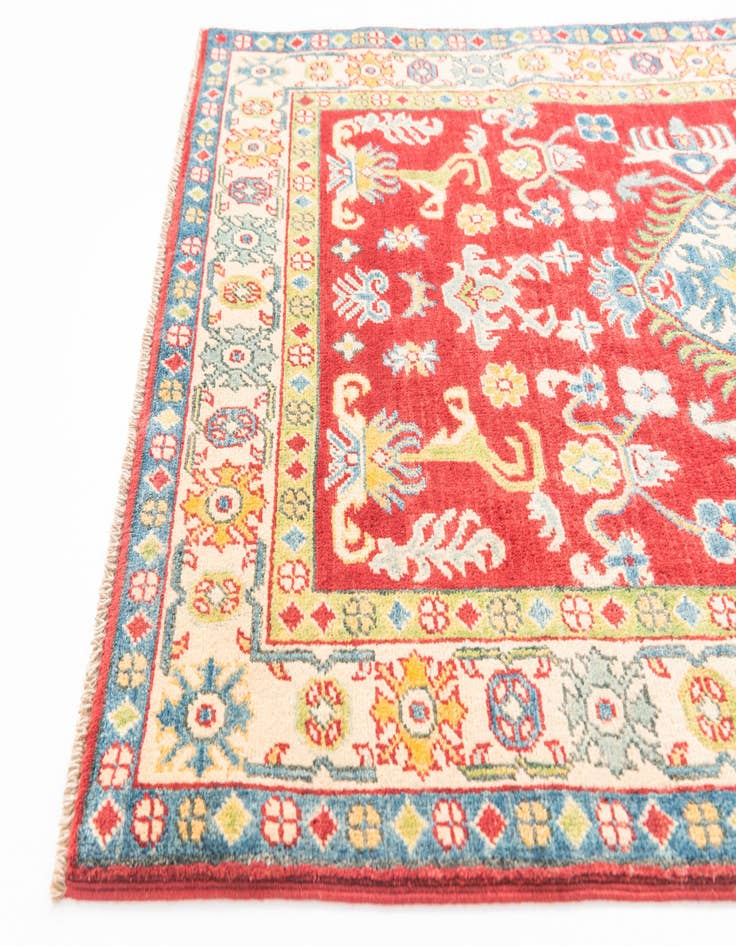 Detail image of  3' 4 x 5'  Hand Knotted Kazak Rug