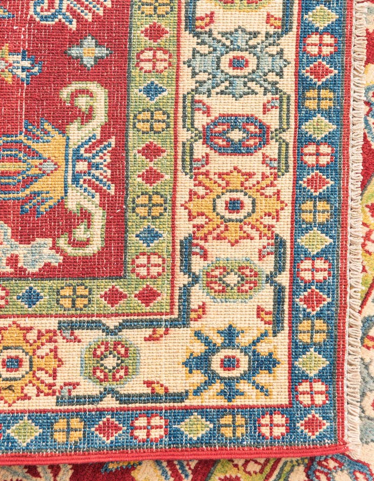 Detail image of  3' 4 x 5'  Hand Knotted Kazak Rug