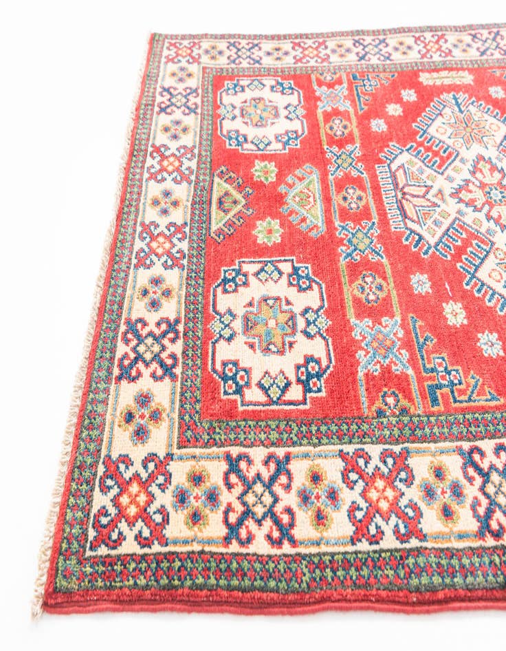 Detail image of  3' 6 x 5'  Hand Knotted Kazak Rug