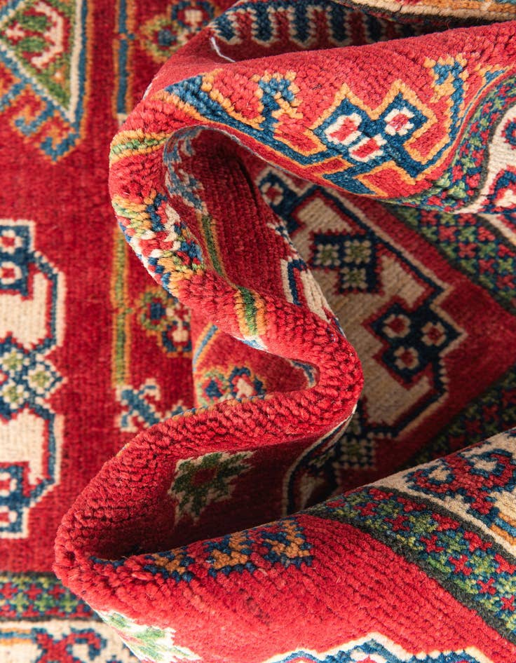 Detail image of  3' 6 x 5'  Hand Knotted Kazak Rug